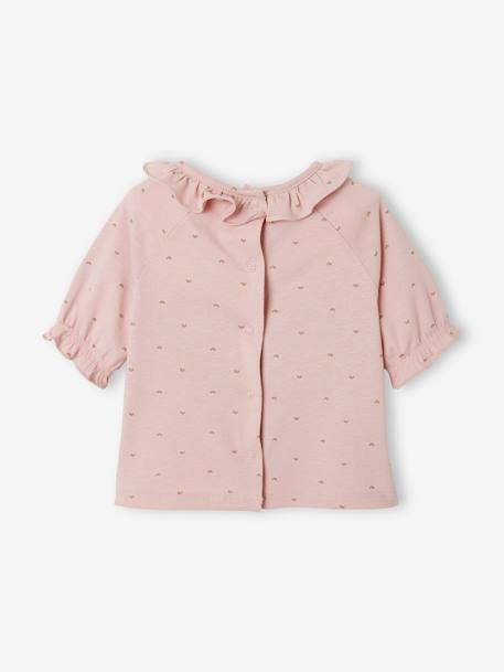 Baby T-Shirt mit Kragen - blau bedruckt+rosa bedruckt - 8