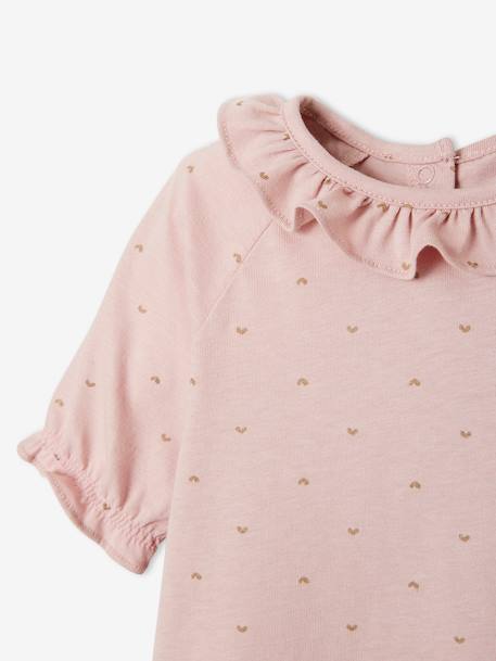 Baby T-Shirt mit Kragen - blau bedruckt+rosa bedruckt - 6