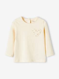 Shirts & Shorts-Babymode-Shirts & Rollkragenpullover-Mädchen Baby Shirt, Herz-Tasche BASIC Oeko-Tex