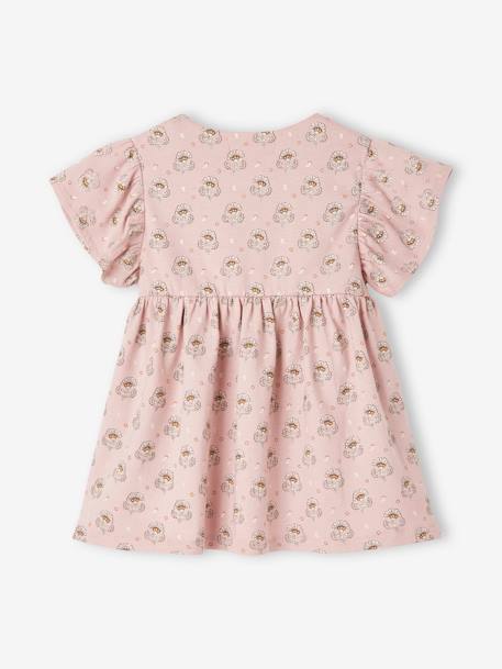 Baby Kleid mit Blumenmuster - rosa bedruckt+weiß bedruckt - 3