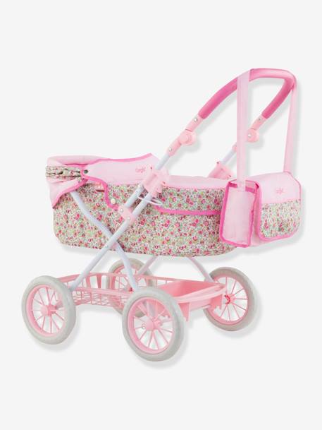 Puppen-Kinderwagen COROLLE® für Puppen mit 36/42/52 cm - rosa geblümt+weiß/rosa - 2
