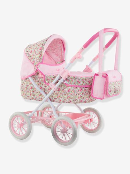 Puppen-Kinderwagen COROLLE® für Puppen mit 36/42/52 cm - rosa geblümt+weiß/rosa - 1