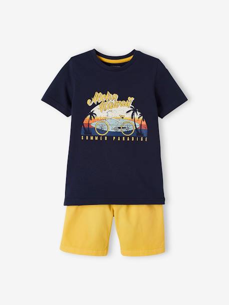 Jungen-Set: T-Shirt & Shorts, Hawaii Oeko Tex® - senfgelb - 1