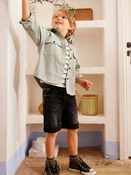 Jungen Shorts in Denim-Optik Oeko-Tex - schwarz - 1