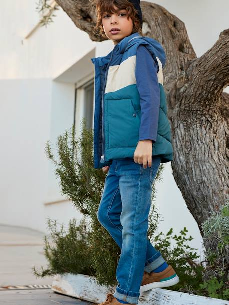 Jungen Straight-Fit-Jeans WATERLESS, Hüftweite REGULAR Oeko Tex - blue stone+dark blue - 2