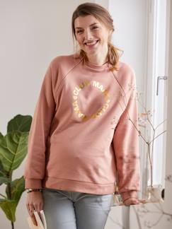 Umstandsmode-Sweatshirt für Schwangerschaft & Stillzeit mit Message-Print Oeko-Tex