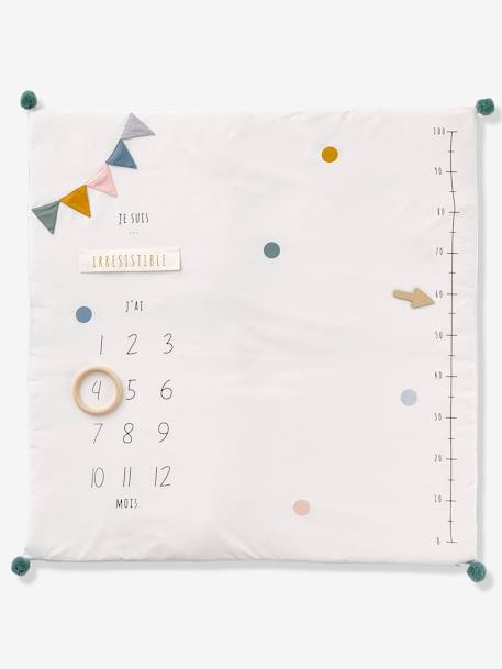 Baby Meilenstein-Decke, auf Französisch, personalisierbar - wollweiß bedruckt - 2