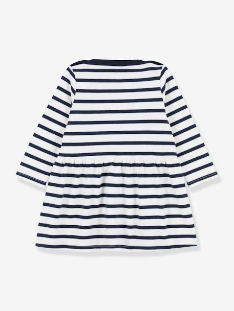 Baby Jerseykleid aus Bio-Baumwolle PETIT BATEAU - marine/weiß gestreift - 2