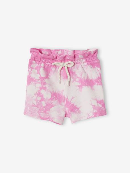 Mädchen Baby Sweat-Shorts, Batikmuster Oeko-Tex - gelb+rosa - 4