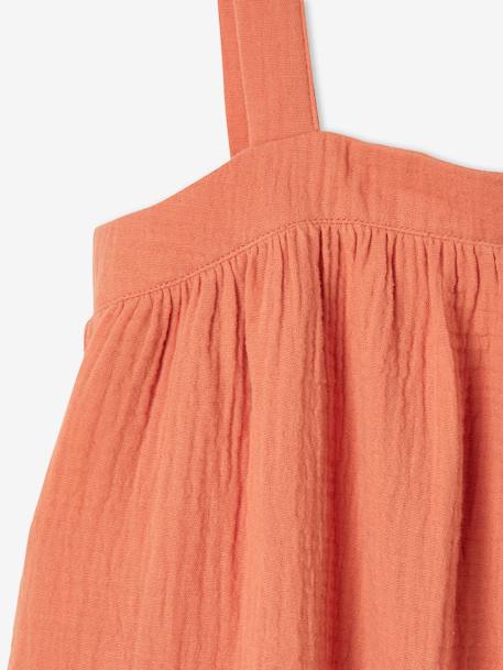 Mädchen Maxikleid aus Musselin - orange - 3