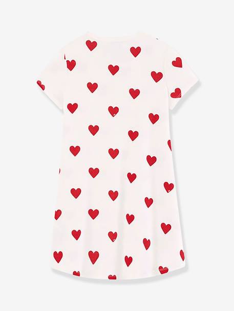 Mädchen Nachthemd aus Bio-Baumwolle PETIT BATEAU, Herzen - weiß bedruckt herzen - 2