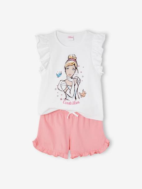 Kurzer Mädchen Schlafanzug Disney PRINZESSINNEN Cinderella - weiß - 1