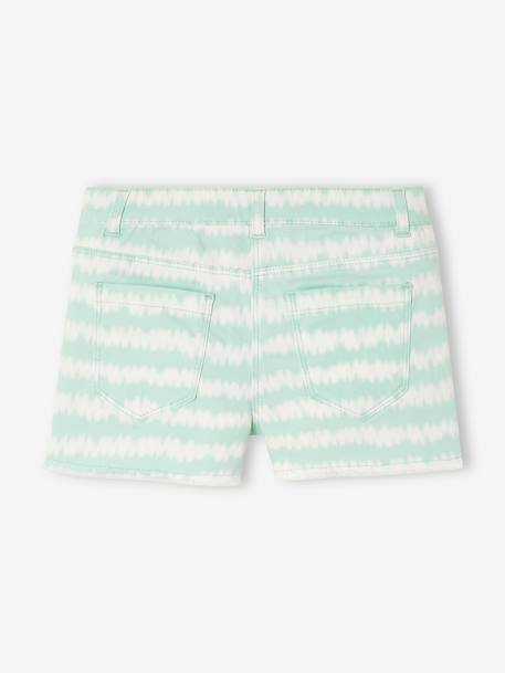 Mädchen Shorts, Batikmuster - weiß/türkis - 5