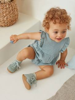 Babymode-Jumpsuits & Latzhosen-Mädchen Baby Kurzoverall, Smokdetails und Volants