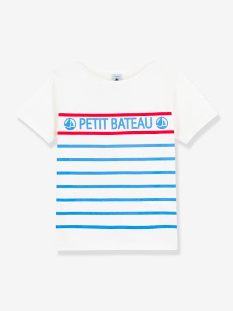 Jungen T-Shirt PETIT BATEAU - weiß/blau gestreift - 1