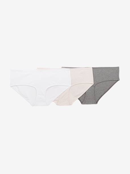 3er-Pack Umstands-Shortys aus Baumwoll-Stretch - pack grau/weiß/rosa+schwarz - 1