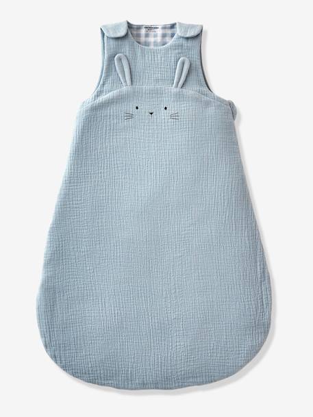 Bio-Kollektion: Baby Sommerschlafsack LOVELY FARM aus Musselin - blau - 1