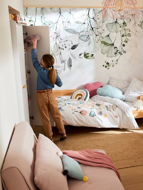 Kinderzimmer Schlafsessel LOUNGEFEELING - altrosa+graugrün - 9