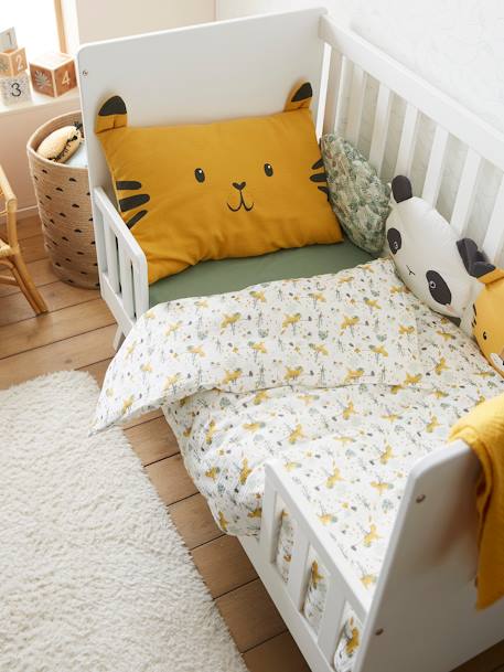 Baby Bettbezug ohne Kissenbezug PANDAFREUNDE mit Musselin Oeko-Tex - wollweiß bedruckt - 2