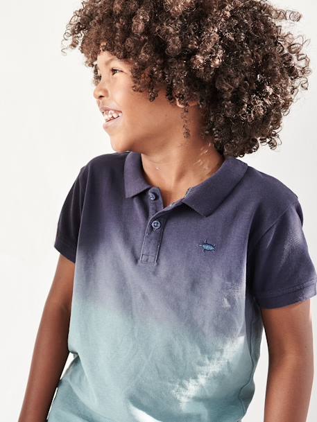 Jungen Poloshirt, Dip-Dye-Effekt Oeko-Tex - marine - 1