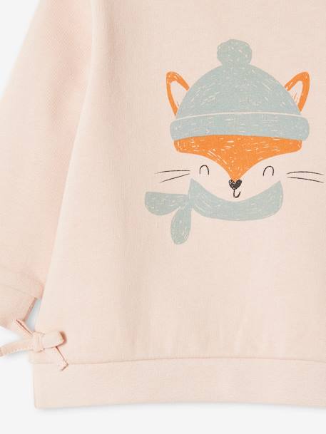 Mädchen Baby Sweatshirt mit Tiermotiv - altrosa+aquamarin+ziegel - 3