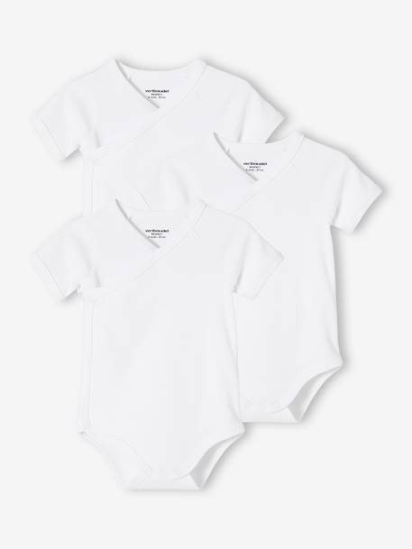 3er-Pack Neugeborenen-Bodys aus Bio-Baumwolle, Kurzarm BASIC - pack weiß - 1