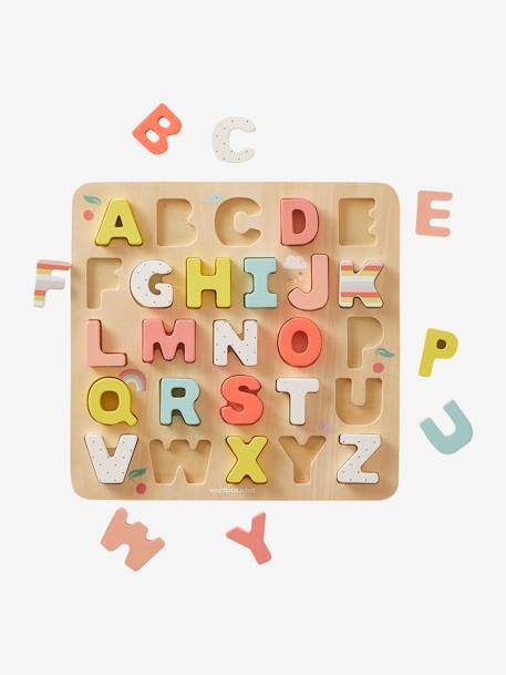 Kinder Buchstaben-Puzzle, Holz FSC® - mehrfarbig+rosa - 9