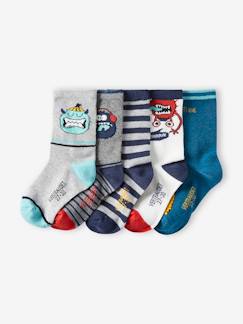 Günstige Mehrstück-Packungen-Jungenkleidung-Unterwäsche & Socken-Socken-5er-Pack Jungen Socken, Monster Oeko-Tex