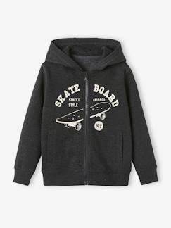 Jungenkleidung-Pullover, Strickjacken, Sweatshirts-Strickjacken-Jungen Kapuzensweatjacke, Skater BASIC Oeko-Tex