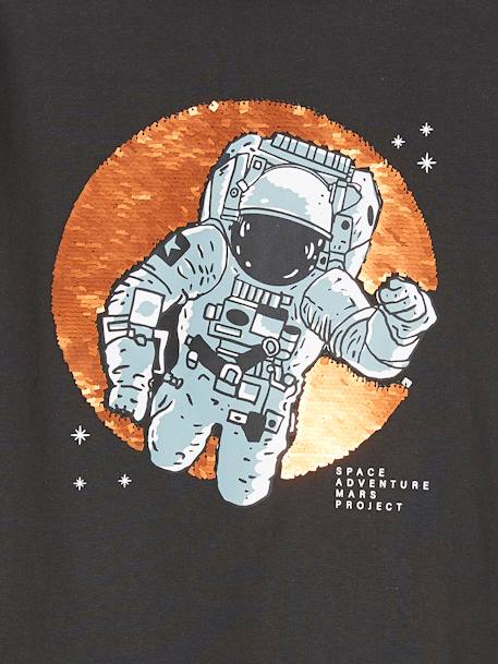 Jungen Shirt mit Wendepailletten, Astronaut - anthrazit - 4