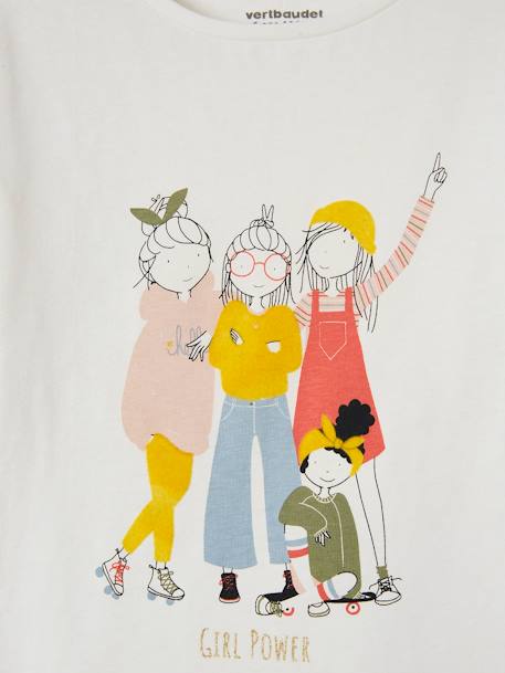 Mädchen Shirt mit Motiv - braun+weiß+zartrosa - 7