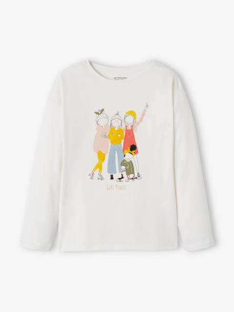 Mädchen Shirt mit Motiv - braun+weiß+zartrosa - 5