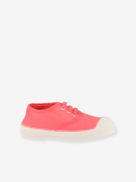 Kinder Stoffschuhe mit Schnürung BENSIMON Oeko-Tex - grün+rosa - 5