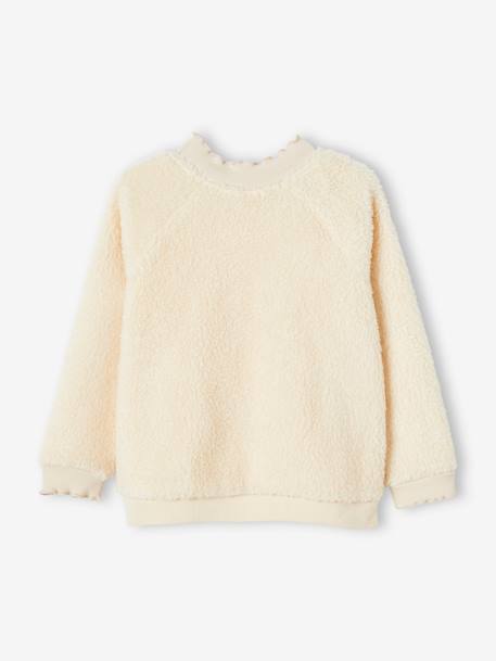 Mädchen Sweatshirt aus Teddyfleece - beige+karamell - 4