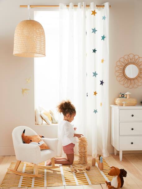 Kinderzimmer Vorhang ,,Magie', Sternengirlanden - wollweiß+wollweiß/sterne mehrfarbig - 8