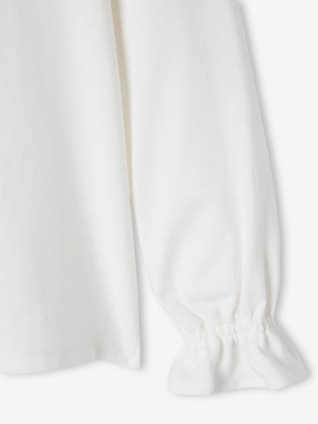 Mädchen Shirt mit Rüschen - braun+weiß - 7