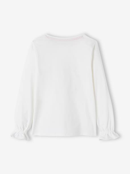 Mädchen Shirt mit Rüschen - braun+weiß - 5