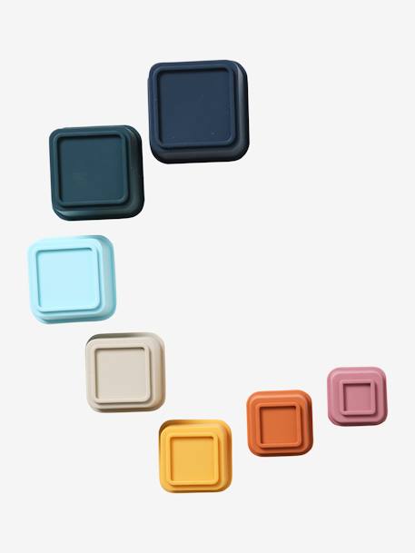 Stapelwürfel-Set aus Silikon - mehrfarbig - 6