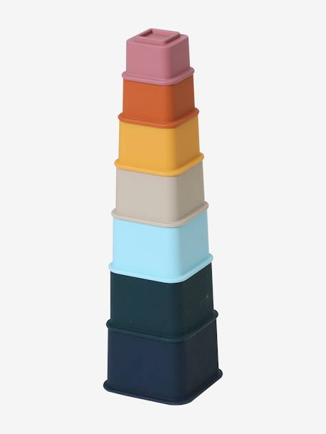 Stapelwürfel-Set aus Silikon - mehrfarbig - 4