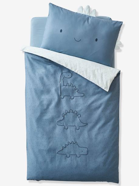 Baby Bettbezug ohne Kissenbezug KLEINER DINO - blau - 1