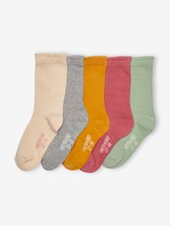 Maedchenkleidung-5er-Pack Mädchen Socken, gerippt