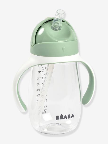 Baby Trinklernbecher mit Trinkhalm BEABA, 300 ml - grün+rosa - 1