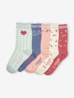 Maedchenkleidung-Unterwäsche, Socken, Strumpfhosen-Socken-5er-Pack Mädchen Socken, Blumen