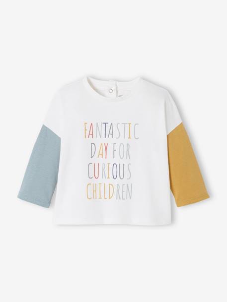 Baby Shirt, Colorblock - wollweiß - 1
