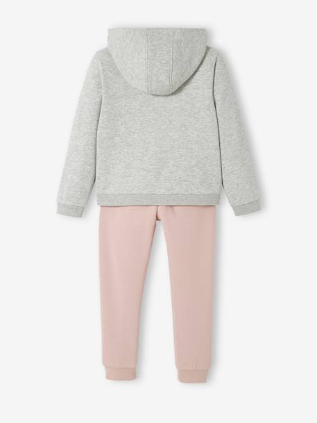 Mädchen Sport-Set: Sweatshirt & Jogginghose - grau/rosa - 4