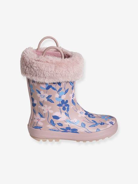 Mädchen Gummistiefel, Anziehtrick - rosa geblümt - 3