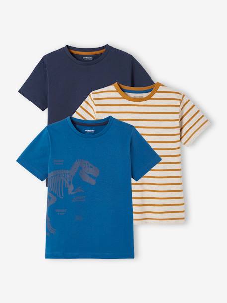 3er-Pack Jungen T-Shirts Oeko-Tex® - pack blau+pack braun+pack türkis - 1