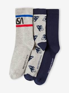 Günstige Mehrstück-Packungen-Jungenkleidung-Unterwäsche & Socken-Socken-3er-Pack Kinder Socken NASA Oeko-Tex