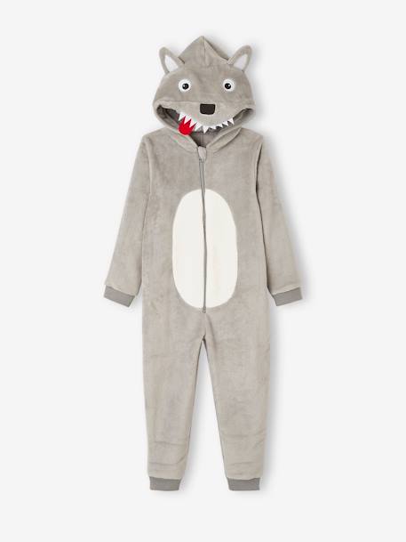 Jungen Overall/Onesie, Wolf - hellgrau - 4