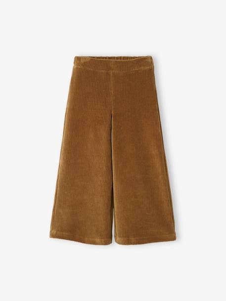 Weite Mädchen Cordhose - braun+tannengrün - 6